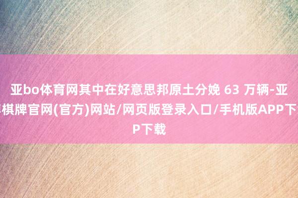 亚bo体育网其中在好意思邦原土分娩 63 万辆-亚博棋牌官网(官方)网站/网页版登录入口/手机版APP下载